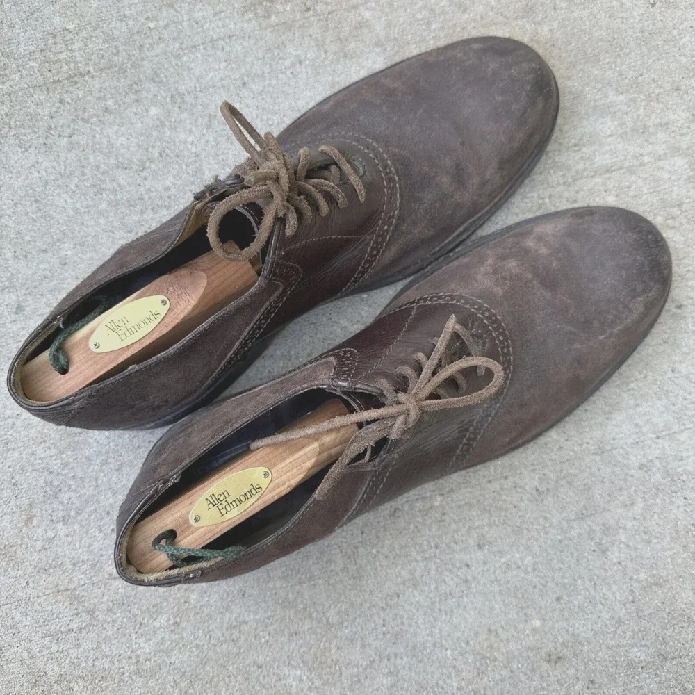 Frye Saddle Oxford Shoes Brown Suede Leather 84100 Casual Lace Up Mens Size 13D